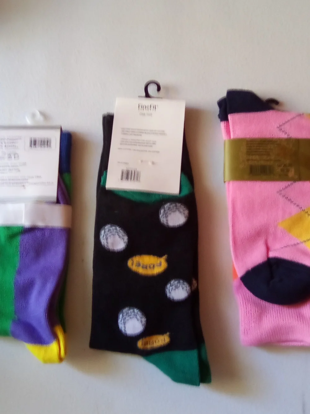 Black Golf Ball Crew Socks with Green Accents ( Bag B )
